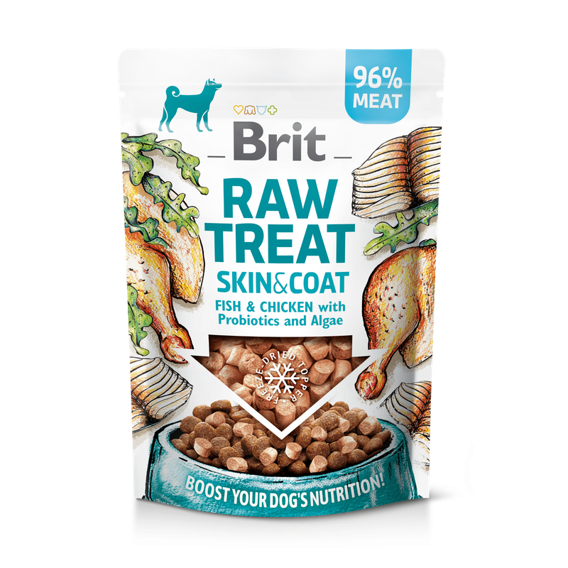 Brit Raw Treat Skin & Coat Liofilizowany Przysmak dla Psa Ryba i Kurczak 40 g