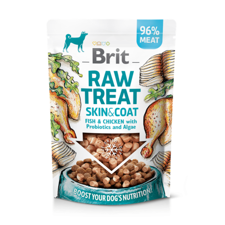 Brit Raw Treat Skin & Coat Liofilizowany Przysmak dla Psa Ryba i Kurczak 40 g