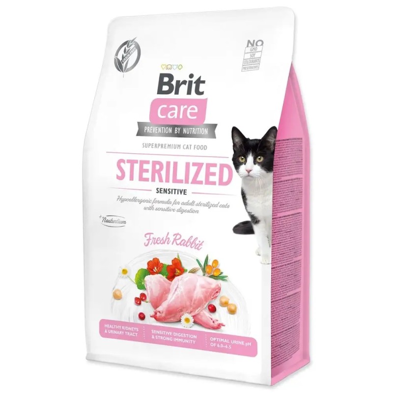 Brit Care Cat Grain-Free Sterilized Sensitive Sucha Karma dla Kota Królik 400 g