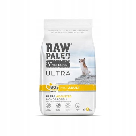 Raw Paleo Ultra Mini Adult Turkey Sucha Karma dla Małych Psów Indyk 8 kg