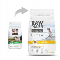 Raw Paleo Ultra Mini Adult Turkey Sucha Karma dla Małych Psów Indyk 8 kg