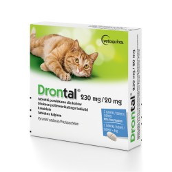 Vetoquinol Drontal 230 mg/20 mg Tabletki na Odrobaczanie Kota 2 szt.