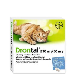 Vetoquinol Drontal 230 mg/20 mg Tabletki na Odrobaczanie Kota 2 szt.