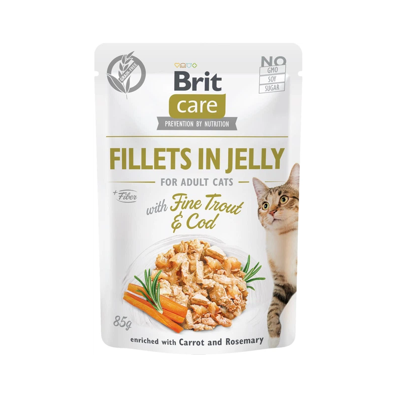 Brit Care Cat Fine Trout & Cod Mokra Karma dla Kota Pstrąg i Dorsz w Galaretce 85 g