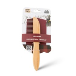 Grzebień dla zwierząt, z bambusową rączką, 6,5 x 21,5 cm