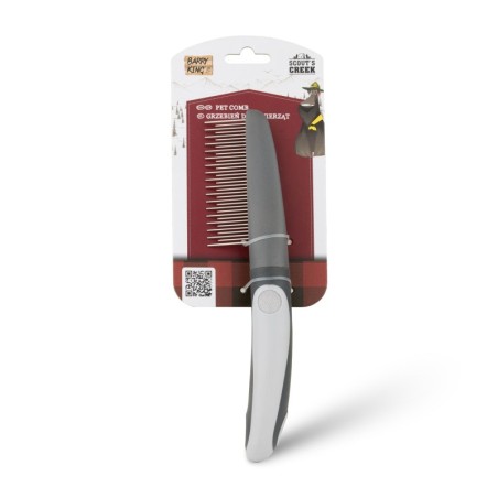 Grzebień dla zwierząt, z rączką, szary, 35 zębów, 5 x 22 cm
