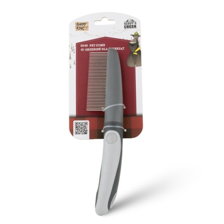 Grzebień dla zwierząt, z rączką, szary, 40 zębów, 5 x 22 cm