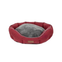 Legowisko dla psa, czerwone, szare, 57*52*18cm