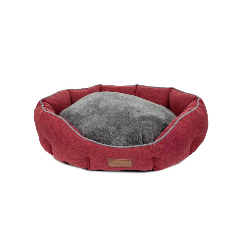 Legowisko dla psa, czerwone, szare, 57*52*18cm
