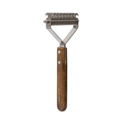 Ekskluzywny trymer hakowy dwustronny, dla zwierząt, drewno bukowe, stal, wym.8,6x19,3cm