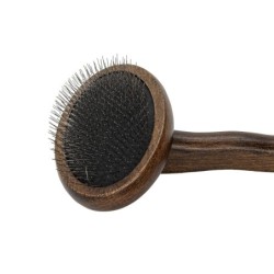 Ekskluzywna szczotka pudlówka, dla zwierząt, drewno bukowe, stal, wym. 9,1x17,2cm