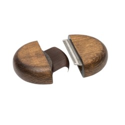 Ekskluzywny grzebień 2 w 1, okrągły z z grzebieniem przeciwpchelnym, drewno bukowe, stal, plastik PP, średnica 9,2cm