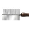 Ekskluzywny grzebień dwustronny,dla zwierząt, z metalową nasadą, drewno bukowe, 19/30 pinów, wym.5,2x17,9cm