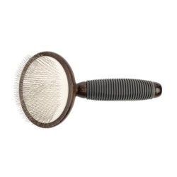 Ekskluzywna szczotka pudlówka, dla zwierząt, drewno bukowe, stal, tworzywo TPR, wym. 9,1x17,9cm