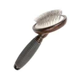 Ekskluzywna szczotka pudlówka, dla zwierząt, drewno bukowe, stal, tworzywo TPR, wym. 9,1x17,9cm