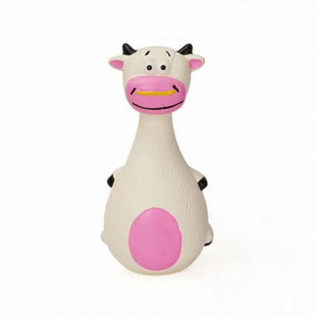 Zabawka dla psa, krowa, biała, guma lateksowa, 13 cm