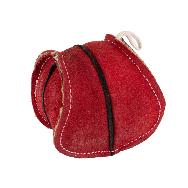 Zabawka, dla psa, piłka skórzana czerwona 8x8 cm