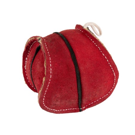 Zabawka, dla psa, piłka skórzana czerwona 8x8 cm