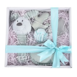 Zestaw prezentowy dla psa 5w1, szary/niebieski