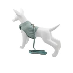 Zestaw, szelki+smycz, dla psa, niebieski, płótno nylonowe, rozmiar XL