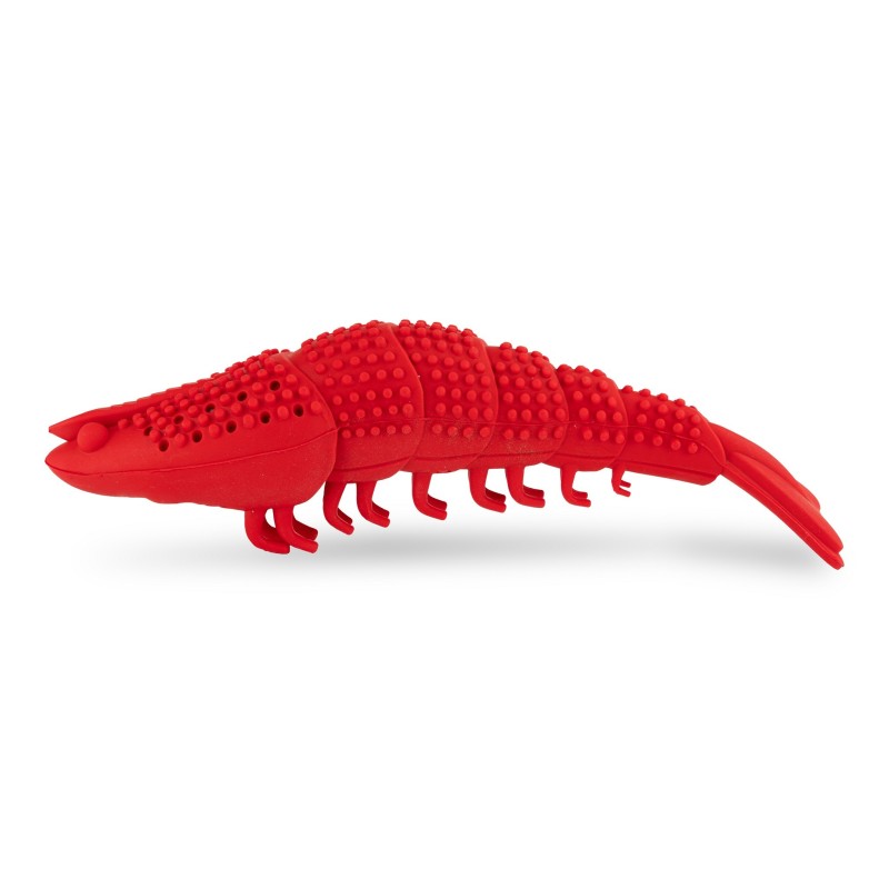 Zabawka, dla kota, krewetka, gumowa, 16 cm, do czyszczenia zębów, z kocimiętką