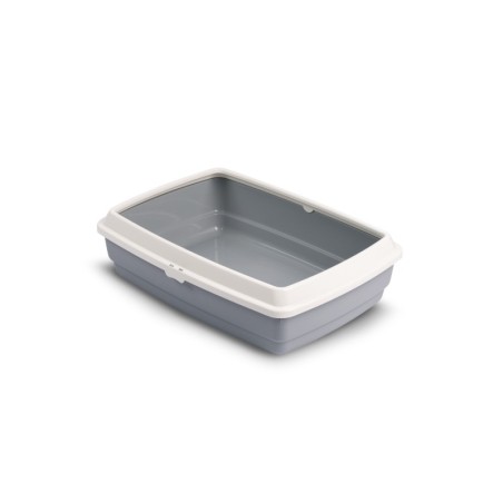 Kuweta otwarta HANDY z ramką dla kota, szara, 42x33x14cm