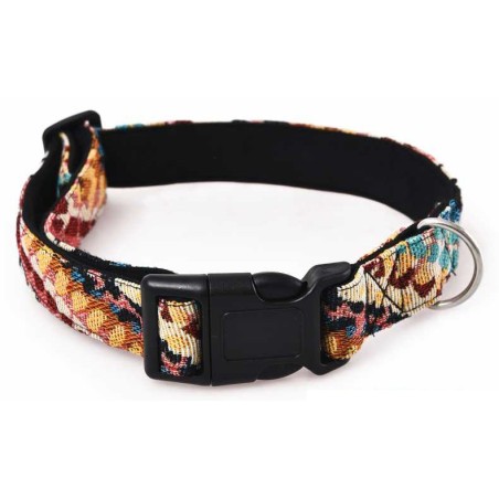 Obroża dla psa, z wytrzymałej tkaniny, wzór boho, 1,5x30-40cm