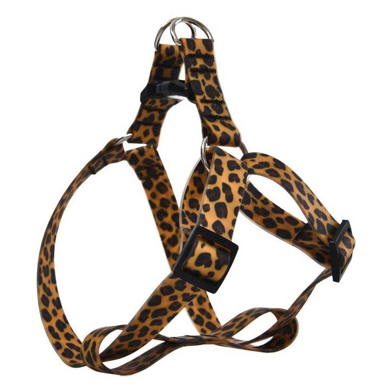 Wodoodporne szelki dla psa, PVC, panterka, 1,5x25-40cm