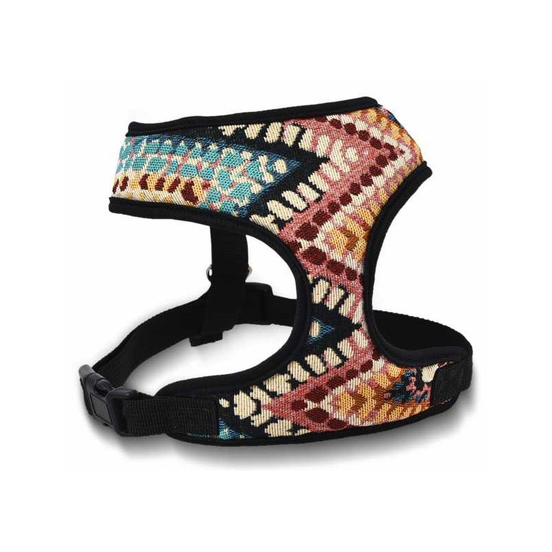 Szelki dla psa, z wytrzymałej tkaniny, wzór boho, max. Obw. Szyi 28cm, obw. Klatki 34-45cm