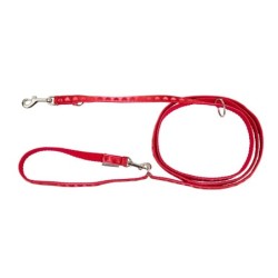 Smycz regulowana Love Heart, 10mm/220cm, czerwona w serca