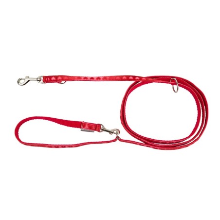 Smycz regulowana Love Heart, 10mm/220cm, czerwona w serca