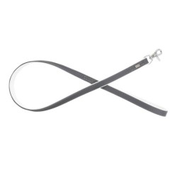 Smycz skórzana, 20 mm / 100 cm, szary/biały