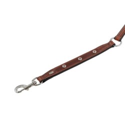 Smycz skórzana, 20 mm- 100 cm, czerwona-czarna