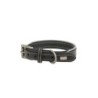 Obroża skórzana, S: 33-40 cm/20 mm, czarny