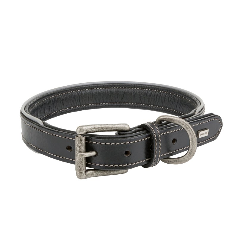 Obroża skórzana, L: 53-63 cm/30 mm, czarny