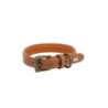 Obroża skórzana, S: 33-40 cm/20 mm, ciemny beż
