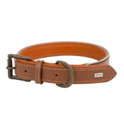 Obroża skórzana, L: 53-63 cm/30 mm, ciemny beż