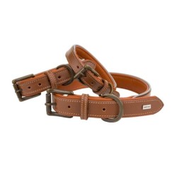 Obroża skórzana, L: 53-63 cm/30 mm, ciemny beż