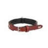 Obroża skórzana, S: 39-46 cm/26 mm, czerwony/czarny