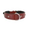 Obroża skórzana, XL: 47-55 cm/39 mm, czerwony/czarny