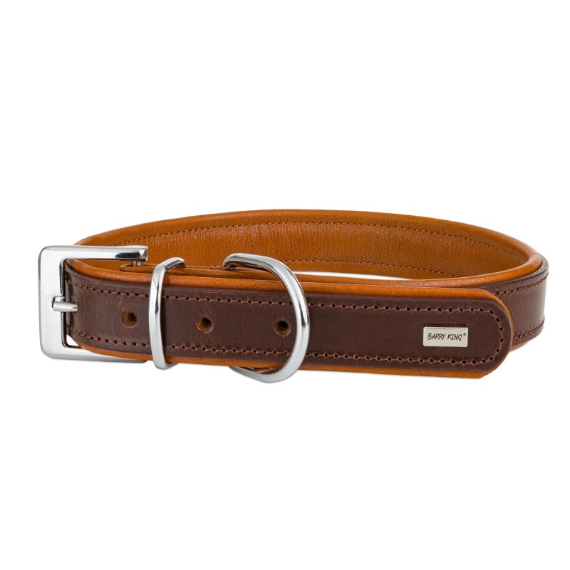 Obroża skórzana, XL: 48-58 cm/30 mm, jasny brąz