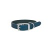 Obroża skórzana, M: 40-47 cm/20 mm, niebieski