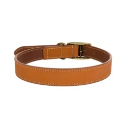 Obroża skórzana, L: 48-58 cm/25 mm, beżowy