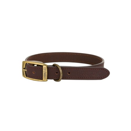 Obroża skórzana, M: 40-47 cm/20 mm, ciemny brąz