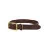 Obroża skórzana, M: 40-47 cm/20 mm, ciemny brąz