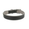 Obroża skórzana, XXL: 54-64 cm/35 mm, czarna/szara