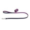 Smycz skórzana, 20 mm / 120 cm, fioletowy, z pojemnikiem na woreczki