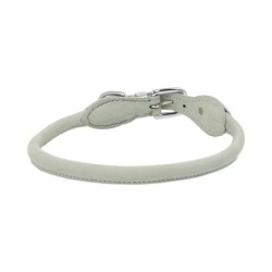 Obroża skórzana, 44-50 cm x 20 mm, szara