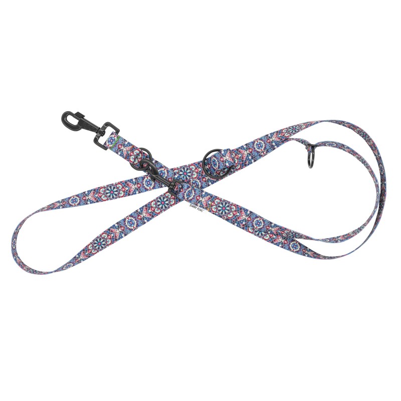 Smycz regulowana taśma dla psa Etno Mandala, 25mm/220cm
