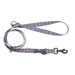Smycz regulowana taśma dla psa Etno Mandala, 25mm/220cm